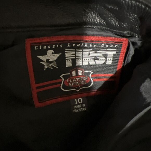 First Classic Full Leg Leather Gear Motorcycle Pants Womens 10 Actually 26”x30” - Picture 3 of 6